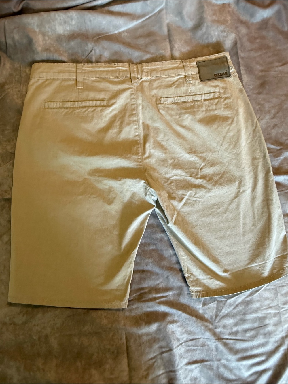 Mavi Men's Light Khaki Flat-Front Shorts